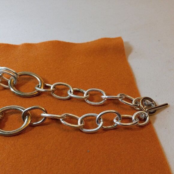 Circles of Gold and Silver Tone Metal Necklace and Bracelet - Picture 10 of 11